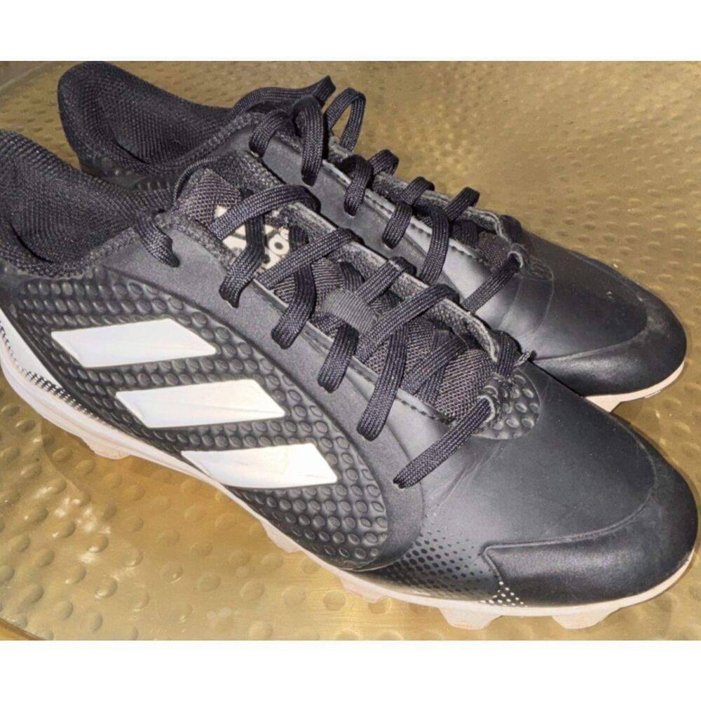 adidas Mens Baseball Softball Cleats Pure Hustle Black White Athletic Shoes Sz 8